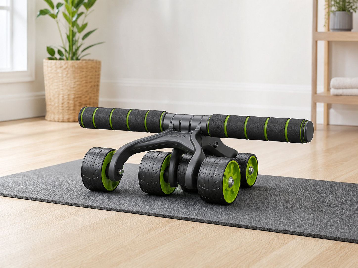 Stable multi wheel ab roller for home core workouts